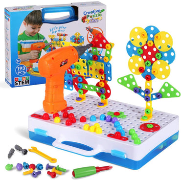 STEM Magnetic Creative Puzzle 4in1 | 193 Pcs Puzzle Briefcase Toy